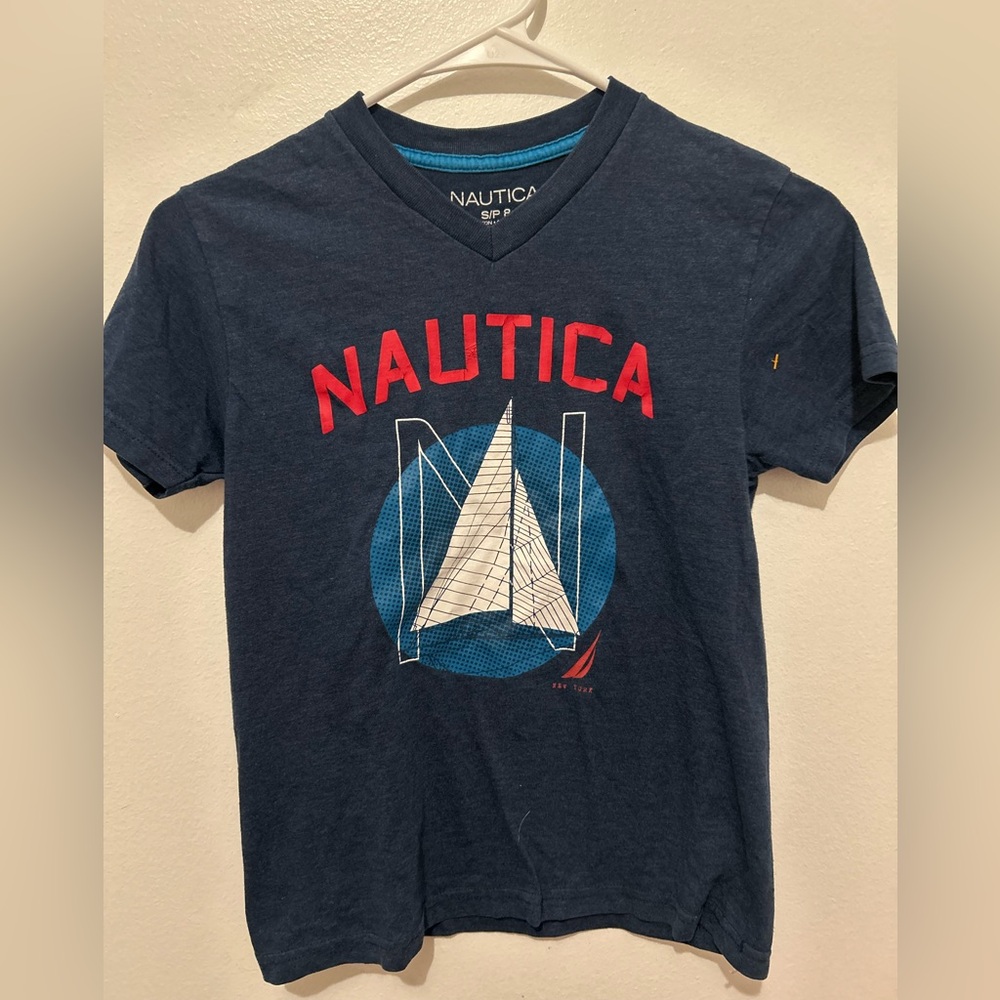 Nautica Men's Dark Blue Sailboat Graphic Tee